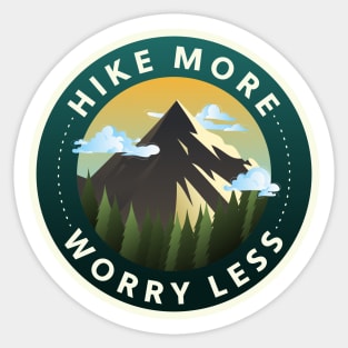 Hike More Worry Less Nature Logo Sticker